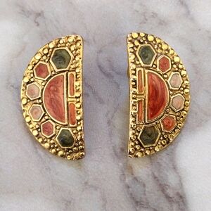 Lady Remington mosaic enamel earrings.